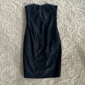 navy blue lace high low dress V-Neck Navy Blue Lace Long Party Dress with Sash – FancyVestido main image 1